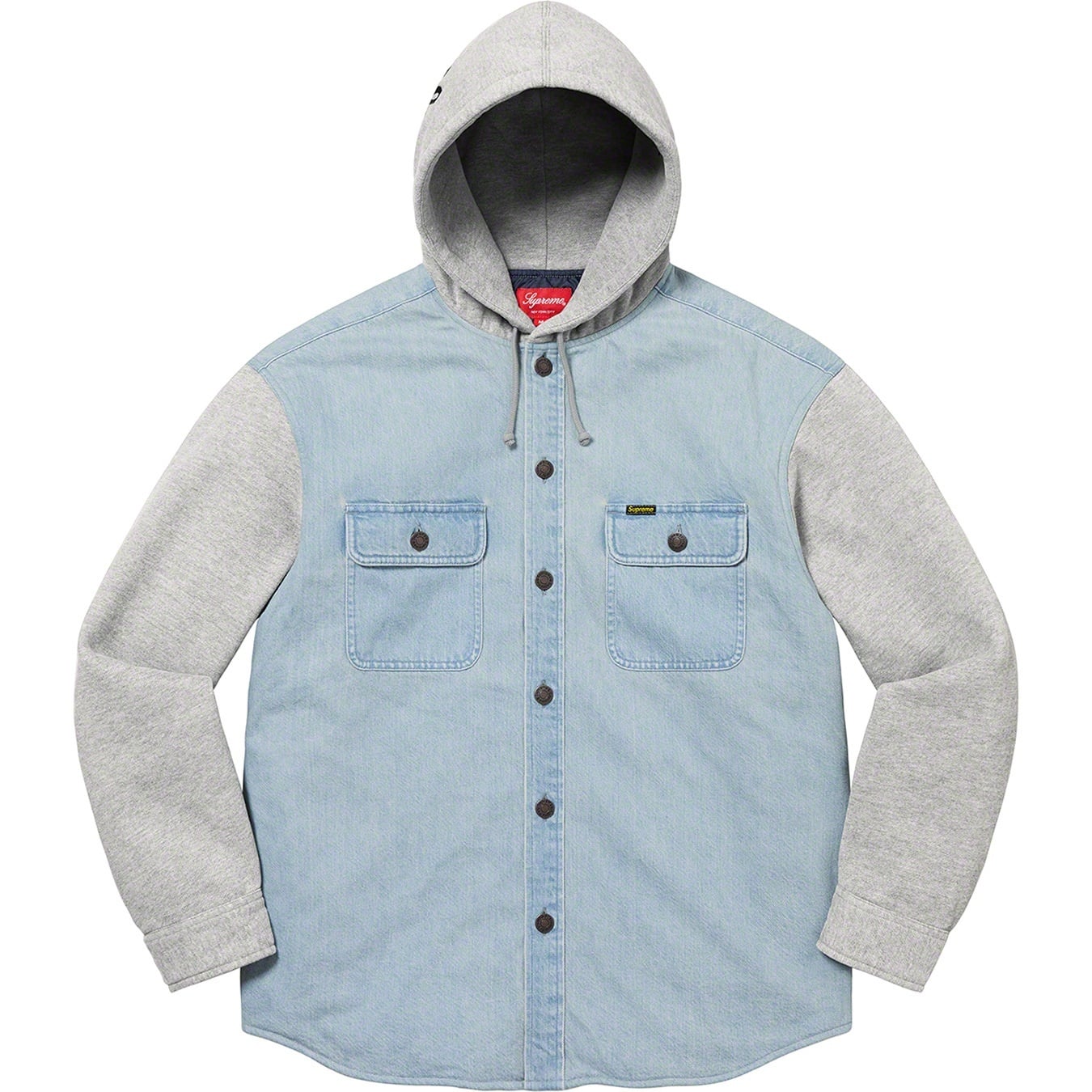 Fleece Hooded Denim Shirt view 12